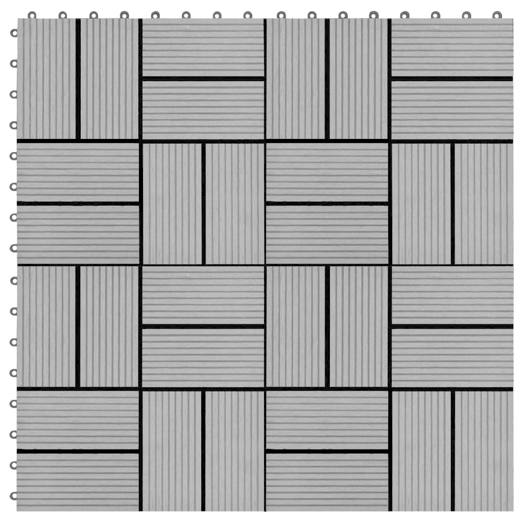 VidaXL 22 st Terrastegels 30x30 cm 2 m² HKC grijs