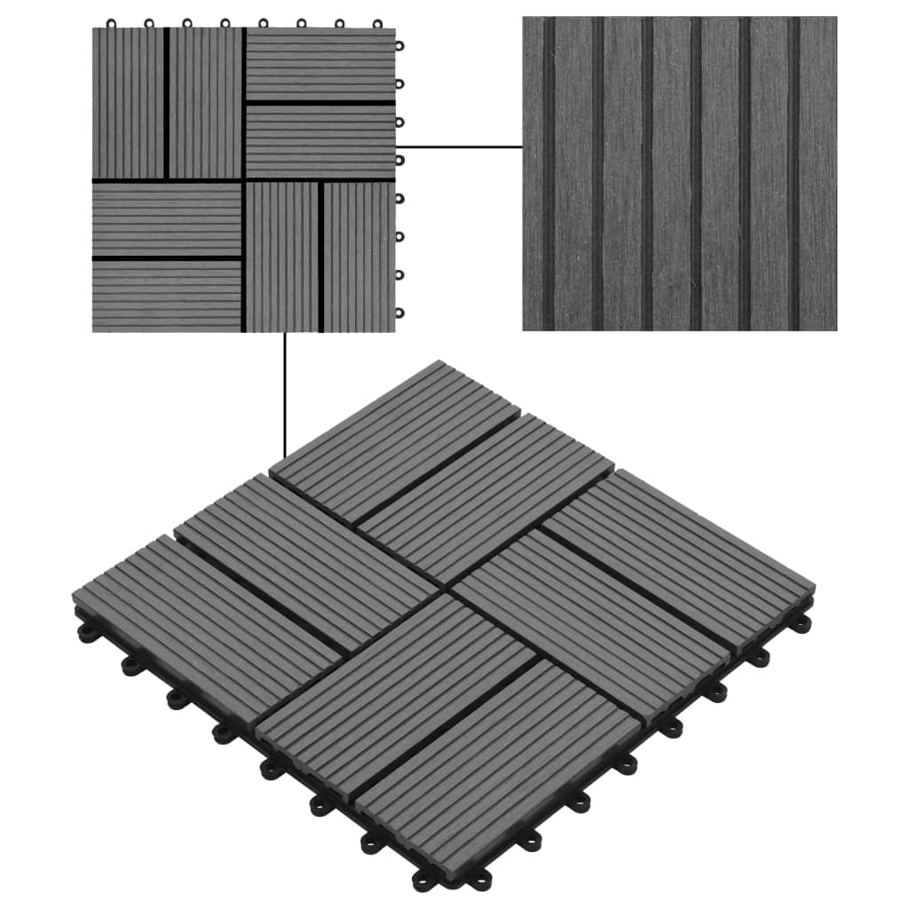 VidaXL 22 st Terrastegels 30x30 cm 2 m² HKC grijs