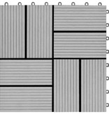 VidaXL 22 st Terrastegels 30x30 cm 2 m² HKC grijs