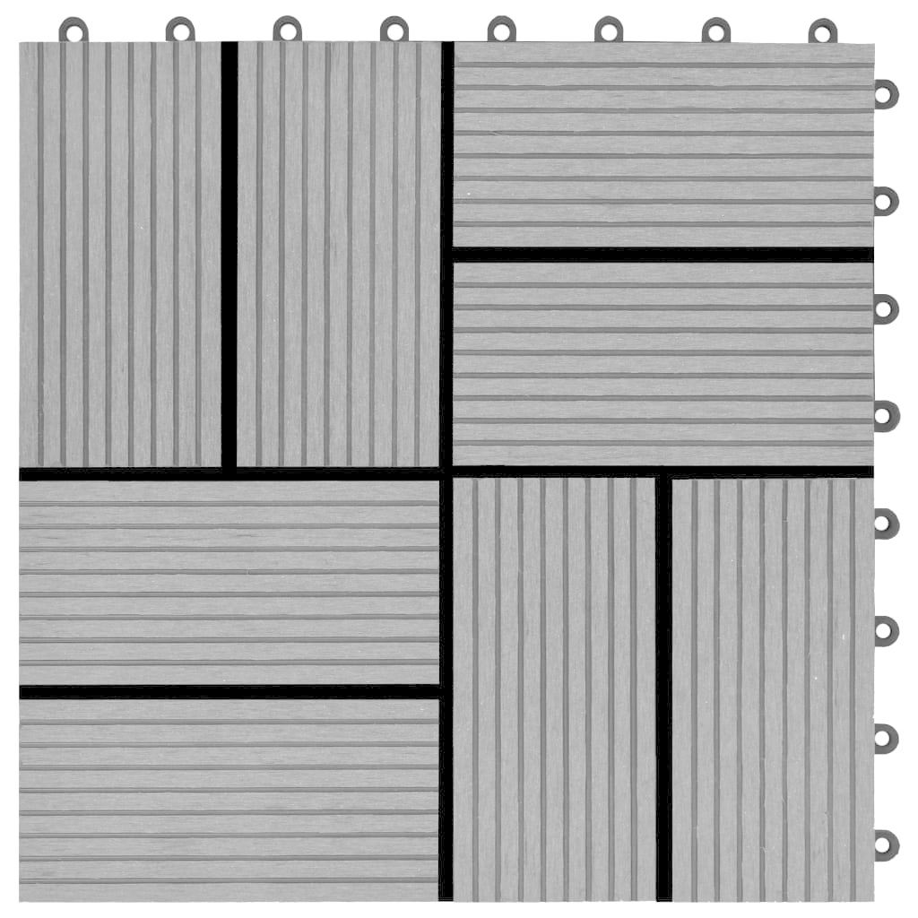 VidaXL 22 st Terrastegels 30x30 cm 2 m² HKC grijs