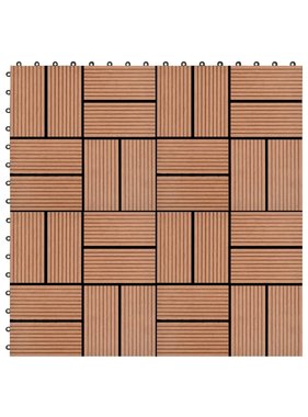 VidaXL 22 st Terrastegels 30x30 cm 2 m² HKC bruin