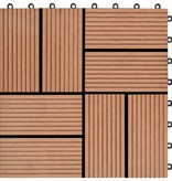 VidaXL 22 st Terrastegels 30x30 cm 2 m² HKC bruin