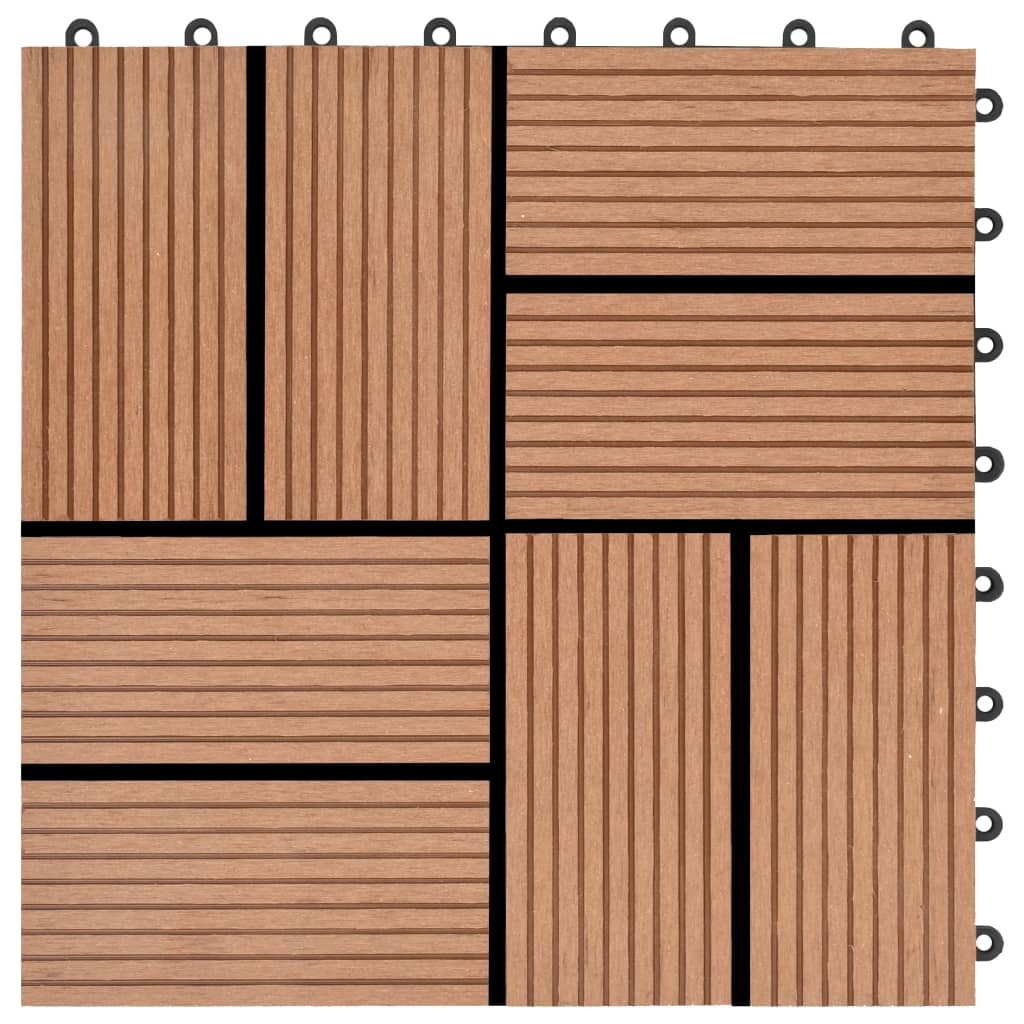 vidaXL 22 st Terrastegels 30x30 cm 2 m² HKC bruin