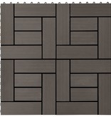 vidaXL 22 st Terrastegels 30x30 cm 2 m² HKC donkerbruin