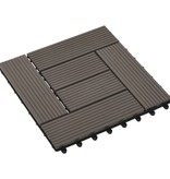 vidaXL 22 st Terrastegels 30x30 cm 2 m² HKC donkerbruin