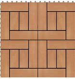 VidaXL 22 st Terrastegels 30x30 cm 2 m² HKC teakkleur
