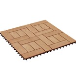 VidaXL 22 st Terrastegels 30x30 cm 2 m² HKC teakkleur