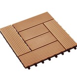 VidaXL 22 st Terrastegels 30x30 cm 2 m² HKC teakkleur