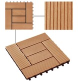 VidaXL 22 st Terrastegels 30x30 cm 2 m² HKC teakkleur
