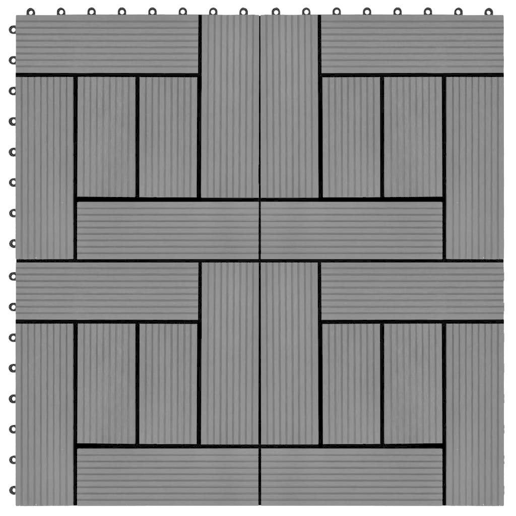 VidaXL 22 st Terrastegels 30x30 cm 2 m² HKC zwart
