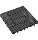 VidaXL 22 st Terrastegels 30x30 cm 2 m² HKC zwart