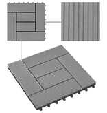 VidaXL 22 st Terrastegels 30x30 cm 2 m² HKC zwart