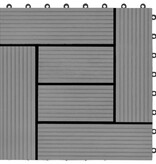 VidaXL 22 st Terrastegels 30x30 cm 2 m² HKC zwart