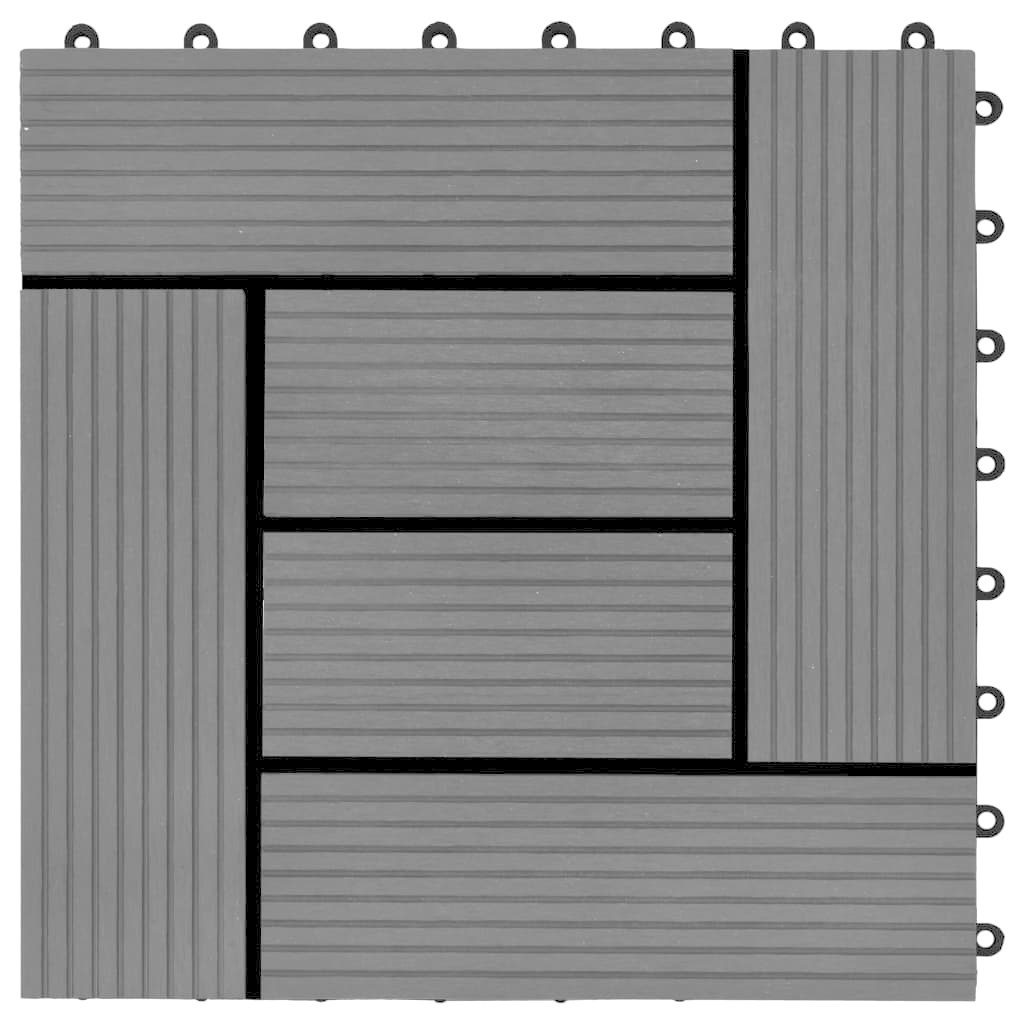 VidaXL 22 st Terrastegels 30x30 cm 2 m² HKC zwart