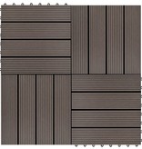 VidaXL 22 st Terrastegels 30x30 cm 2 m² HKC donkerbruin