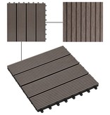 VidaXL 22 st Terrastegels 30x30 cm 2 m² HKC donkerbruin