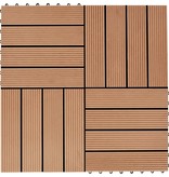 VidaXL 22 st Terrastegels 30x30 cm 2 m² HKC teakkleur