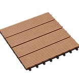 vidaXL 22 st Terrastegels 30x30 cm 2 m² HKC teakkleur