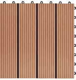 VidaXL 22 st Terrastegels 30x30 cm 2 m² HKC teakkleur