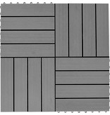 VidaXL 22 st Terrastegels 30x30 cm 2 m² HKC zwart