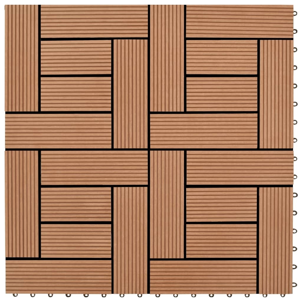 VidaXL 22 st Terrastegels 30x30 cm 2 m² HKC bruin