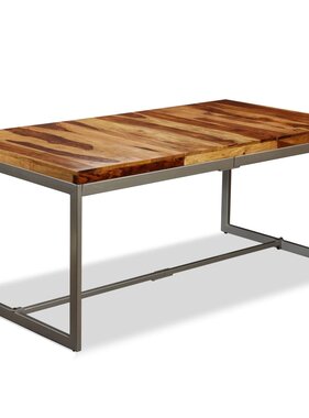 VidaXL Eettafel 180 cm massief sheeshamhout en staal