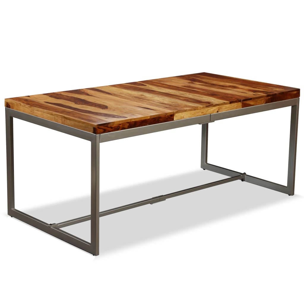 VidaXL Eettafel 180 cm massief sheeshamhout en staal