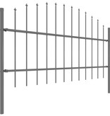 VidaXL Tuinhek met speren bovenkant (0,75-1)x17 m staal zwart