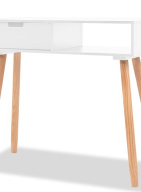 VidaXL Wandtafel 80x30x72 cm massief grenenhout wit