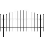 VidaXL Tuinhek met speren bovenkant (0,75-1)x13,6 m staal zwart