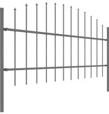 VidaXL Tuinhek met speren bovenkant (0,75-1)x13,6 m staal zwart