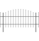 VidaXL Tuinhek met speren bovenkant (0,75-1)x11,9 m staal zwart