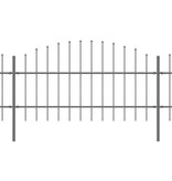 VidaXL Tuinhek met speren bovenkant (0,75-1)x8,5 m staal zwart
