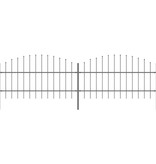 VidaXL Tuinhek met speren bovenkant (0,75-1)x3,4 m staal zwart