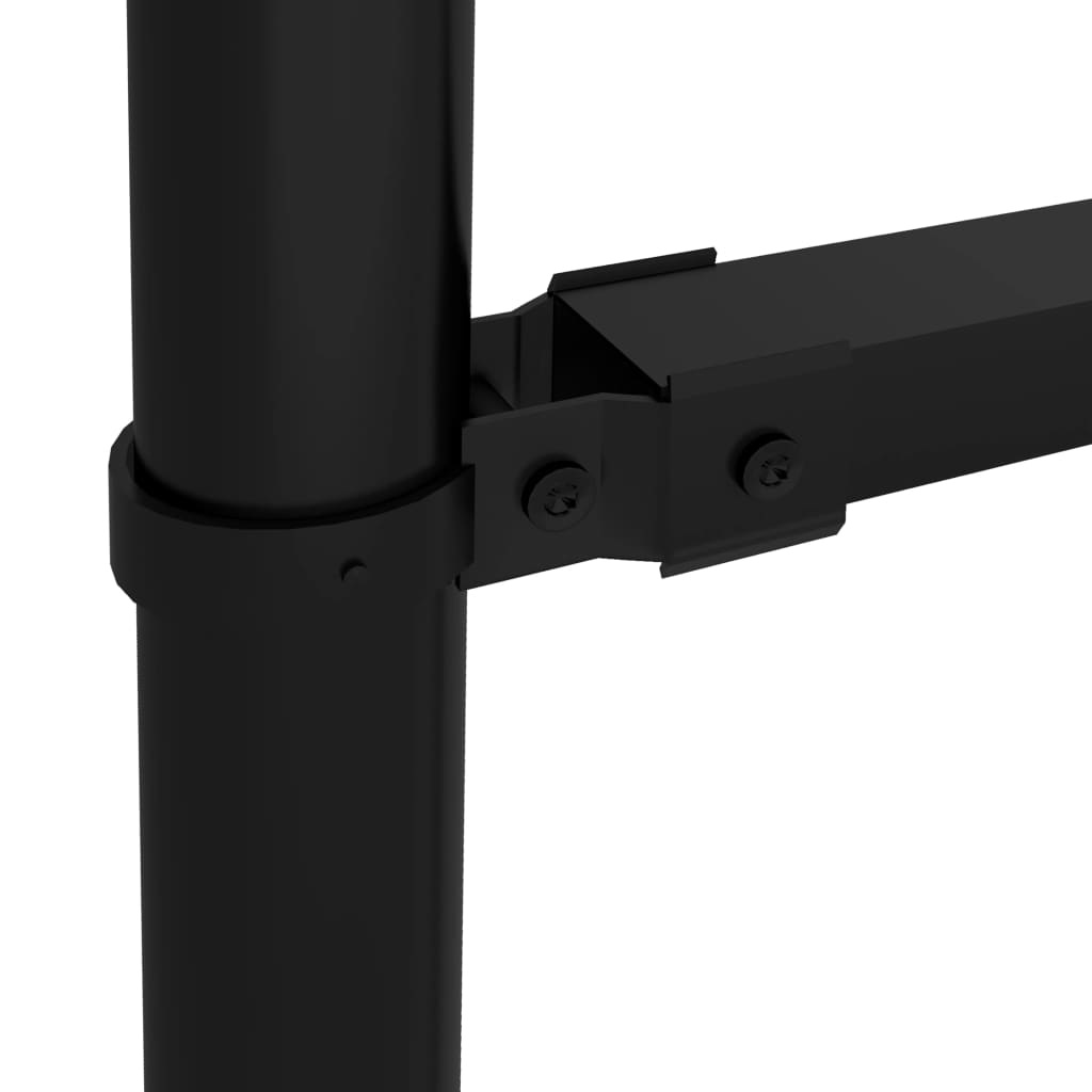 VidaXL Tuinhek met speren bovenkant (0,75-1)x3,4 m staal zwart