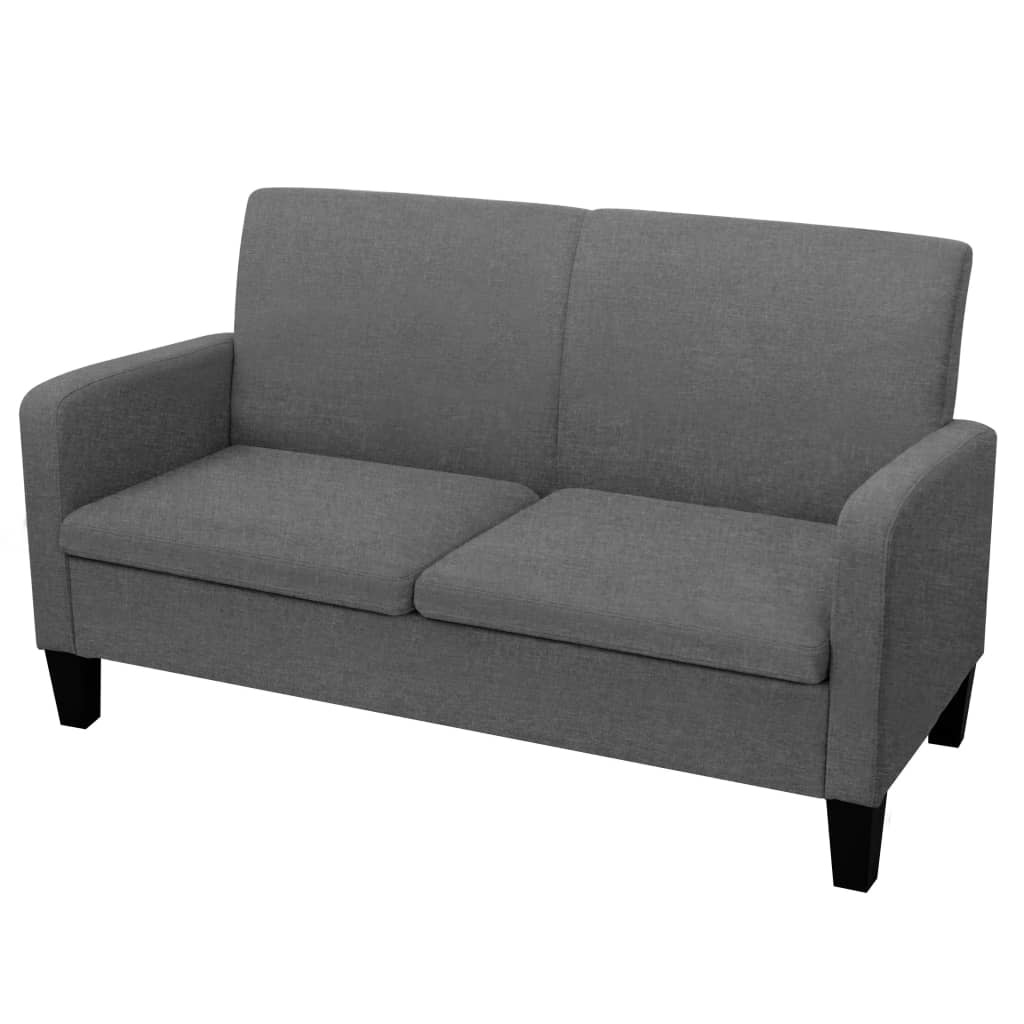VidaXL Tweezitsbank 135x65x76 cm donkergrijs