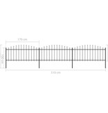 VidaXL Tuinhek met speren bovenkant (0,5-0,75)x5,1 m staal zwart