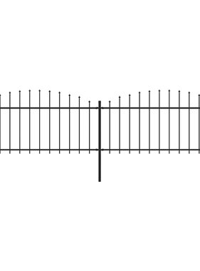 VidaXL Tuinhek met speren bovenkant (0,5-0,75)x3,4 m staal zwart