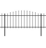 VidaXL Tuinhek met speren bovenkant (0,5-0,75)x3,4 m staal zwart