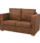 VidaXL 2-zitsbank 137x73x82 cm kunst suède leer