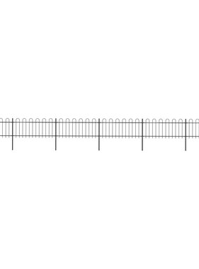 VidaXL Tuinhek met ronde bovenkant 10,2x0,8 m staal zwart