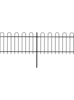 VidaXL Tuinhek met ronde bovenkant 3,4x0,8 m staal zwart