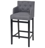 VidaXL Barkrukken 2 st stof donkergrijs