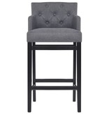 VidaXL Barkrukken 2 st stof donkergrijs