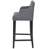 VidaXL Barkrukken 2 st stof donkergrijs