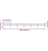 VidaXL Tuinhek met speren bovenkant 10,2x0,6 m staal zwart
