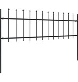 VidaXL Tuinhek met speren bovenkant 6,8x0,6 m staal zwart