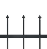VidaXL Tuinhek met speren bovenkant 6,8x0,6 m staal zwart
