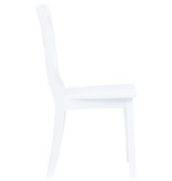 VidaXL Eetkamerstoelen 6 st massief rubberwood wit