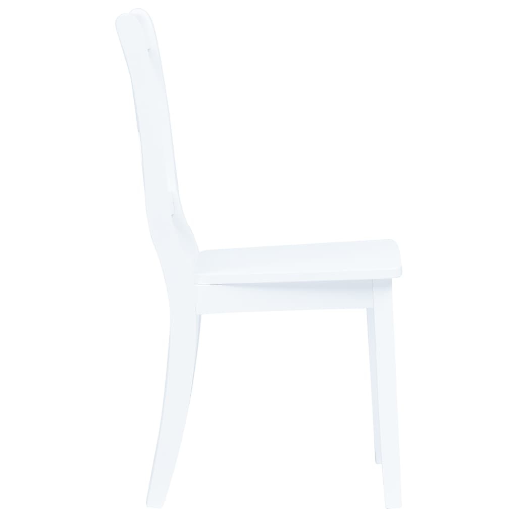 VidaXL Eetkamerstoelen 6 st massief rubberwood wit